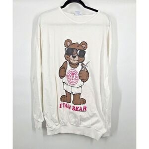 Vintage 90s Teddy-Bear Sweatshirt Womens Large 20x23 Gray